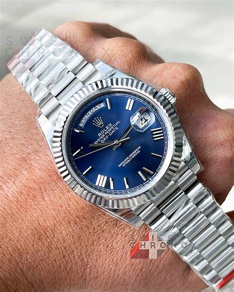 rolex date bluc dellarocca|rolex day date 40 18 ct.